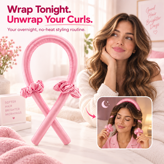 LazyCurl™ Heatless Curling Set Wrap It Tonight. Wake Up Curled.
