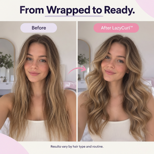 LazyCurl™ Heatless Curling Set Wrap It Tonight. Wake Up Curled.